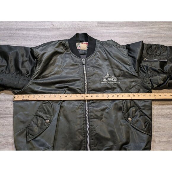 Vintage Indian Motorcycles Satin Bomber Jacket Men's XXL Full Zip Logo Script - Picture 13 of 15